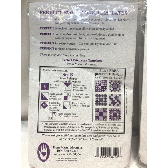 Marti Michell Perfect Patchwork Templates Feathered Star Set B and D - Picture 4 of 5